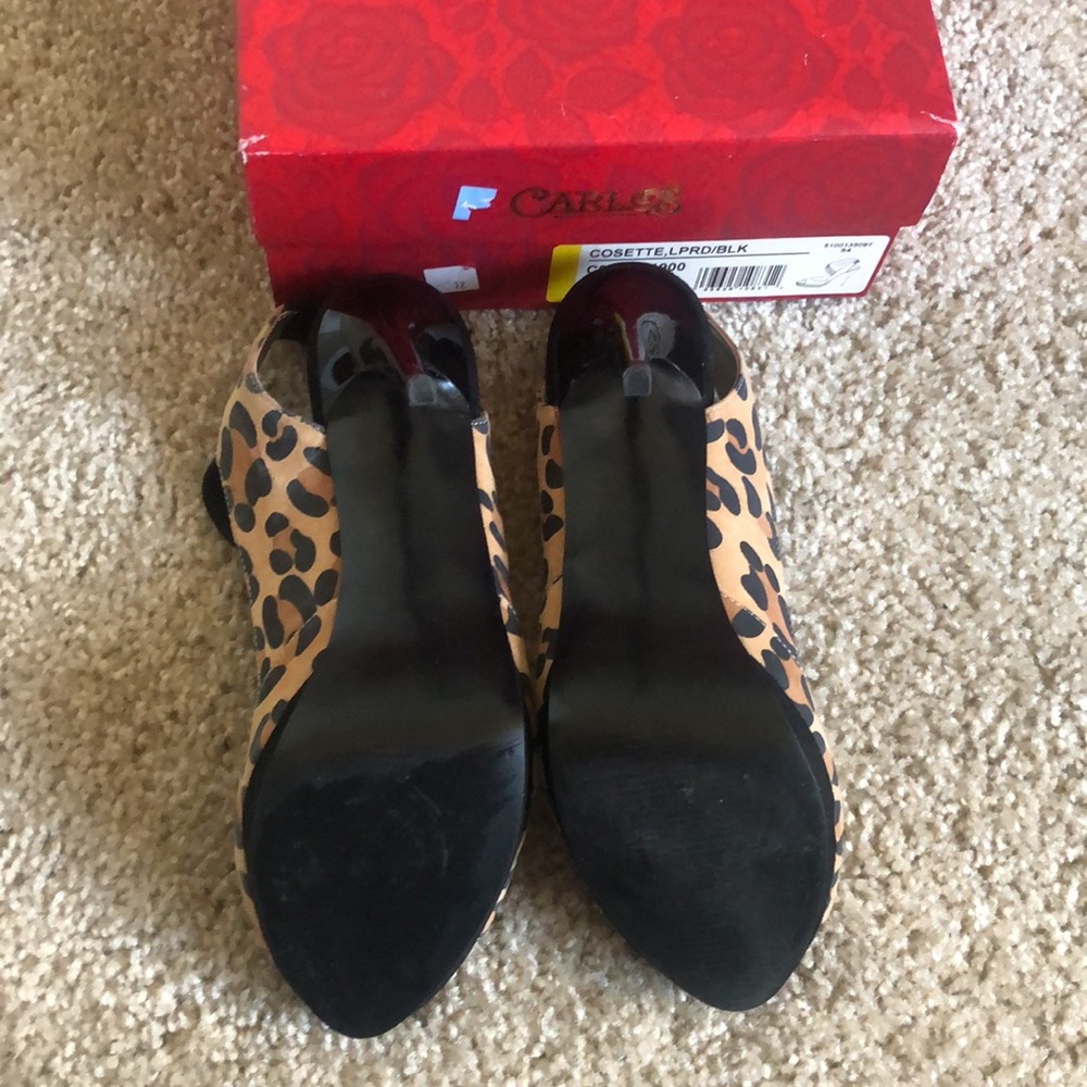 NWB Carlos Santana Cosette Leopard/Black Stiletto Heels 8M - Picture 7 of 15